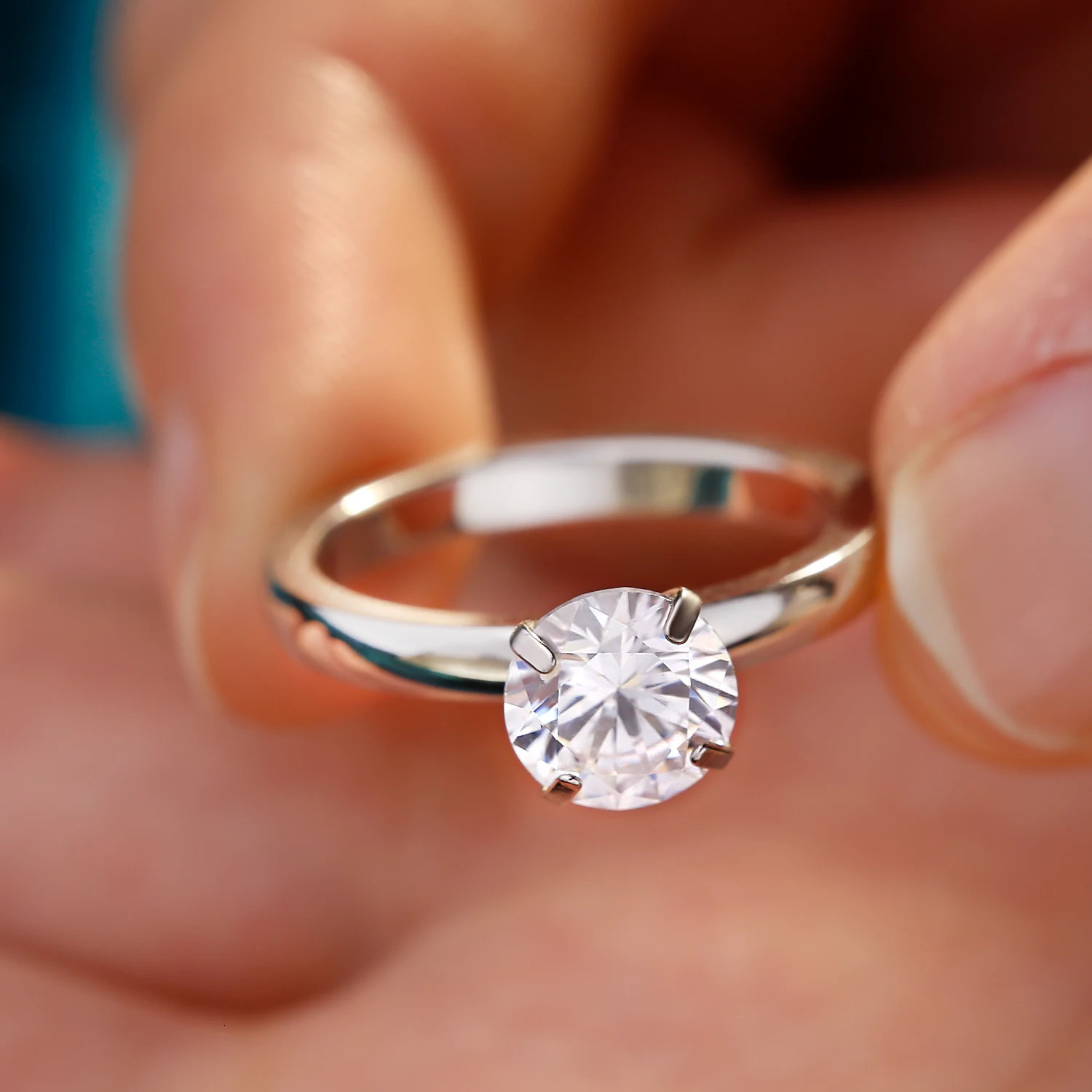 DIY 1.5 CT Solitaire Engagement Rings Wedding Bands Interchangeable Stainless Steel Round Cubic Zirconia Promise Rings for Her 250715