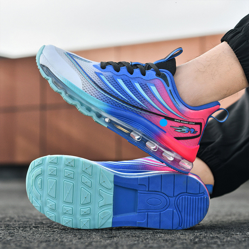 Spring Summer 2025 New Men's Shoes Mesh Full Sole Air Cushion Extra Large Size Sports Rubber Wear-Resistant Non-Slip Fashion