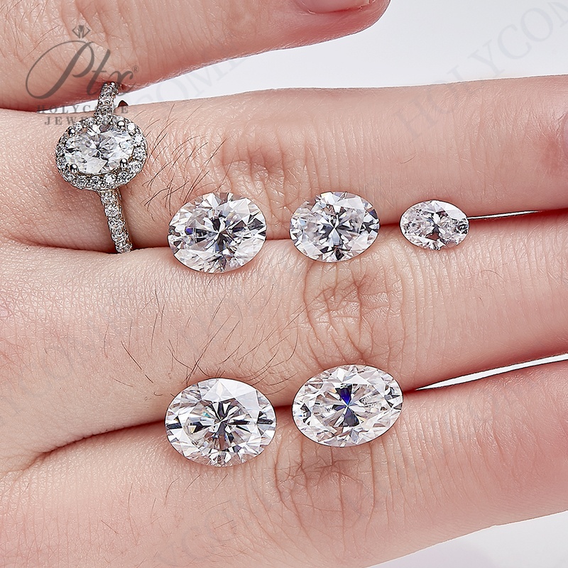 Real Oval Loose Moissanite Stone 0.1ct to 10ct D Color VVS1 100% Pass Diamond Tester Moissanite Gemstone Beads for DIY Jewelry Making with GRA Certifi