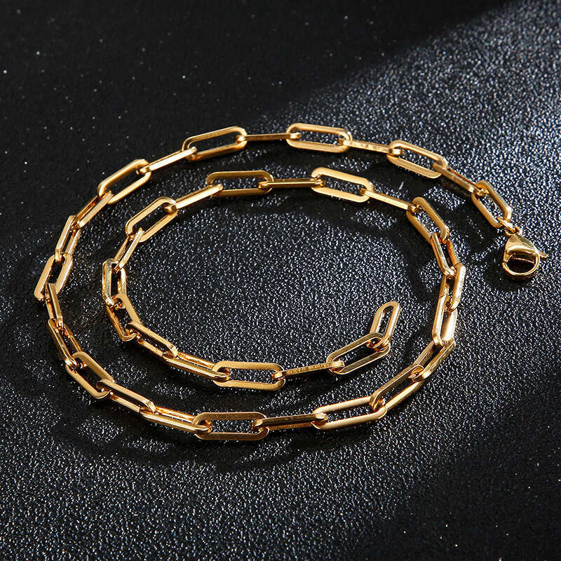 Minimalist Paperclip Titanium Steel Collarbone Necklace for Men and Women, Ins Style Cold Fashion Versatile Accessory