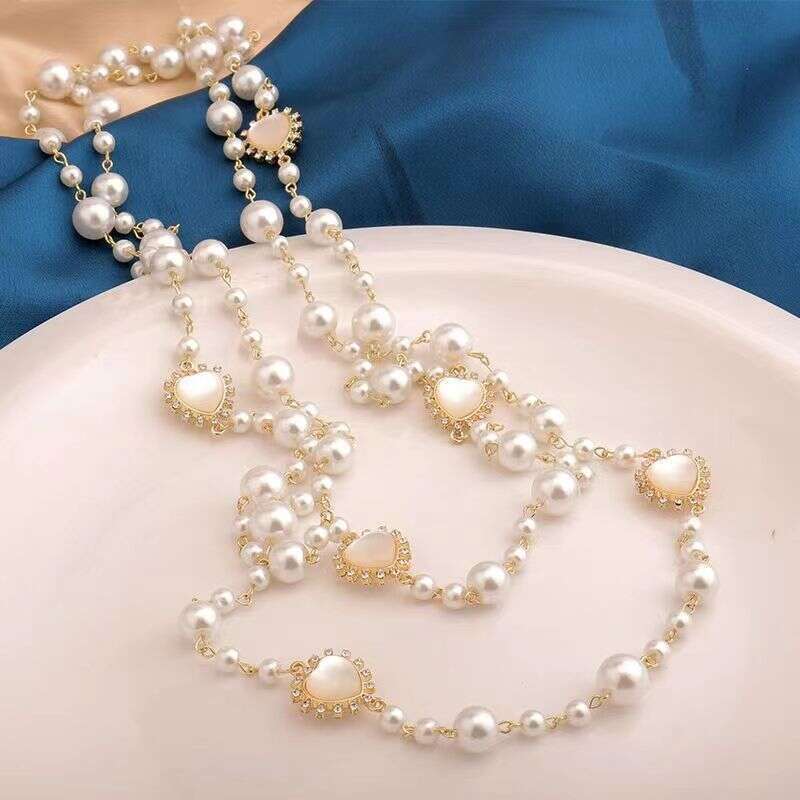 Light Autumn Winter Multi-layer Women's Sweater Chain Pearl Necklace Trendy Niche Accessories