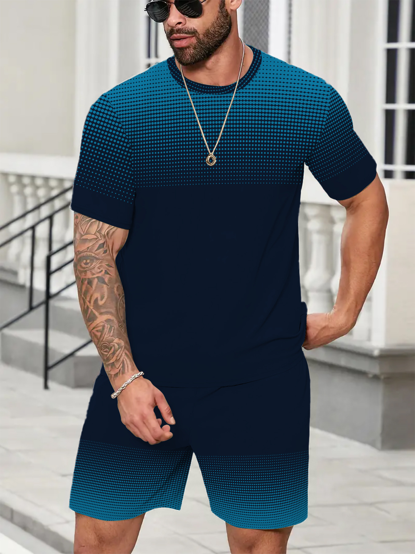 Polo Suit Track Men Printed Tracksuit Outfits Summer Two 2 Piece Short Set for Men Casual Short Sets Plus Size Running Casual Shorts Sportswear Tracks