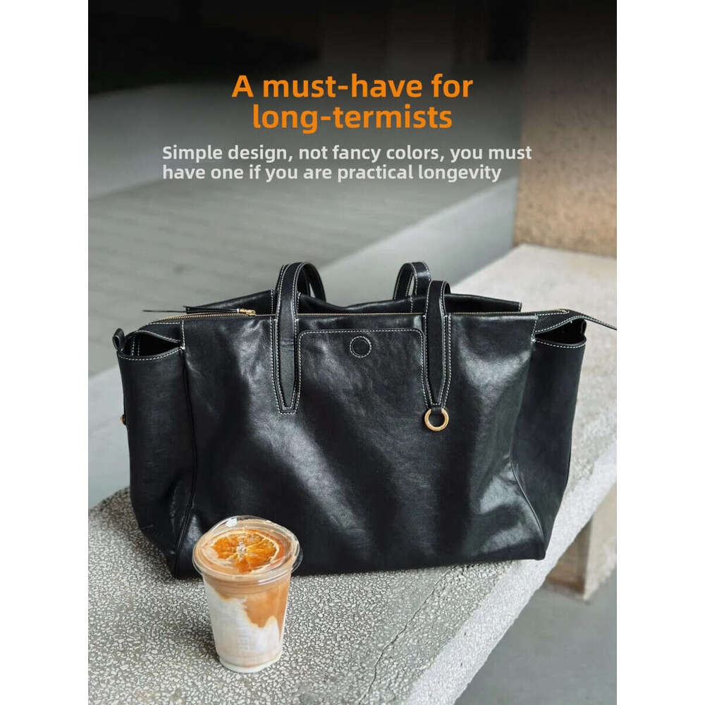Autumn Winter Tote For Women Commuting Soft Leather Luxury Large Capacity Handbag Shoulder Boston Bag