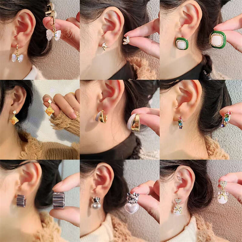 Tassel Creative Heart Pearl Cat Ear Studs Women Trendy High-end Minimalist Style Cute Earrings for Best Friends