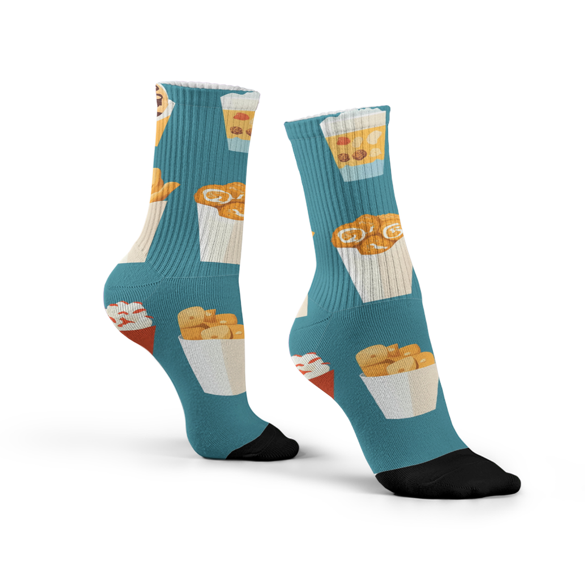 Foodie Fun Unisex Tube Socks: Socks: Trendy Snack - Lover Vibes C064