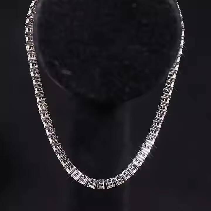 SICGEM INT High Quality 925 Sterling Silver 3Mm 5Mm Hiphop Mounting Vvs Moissanite Diamond Tennis Chain Bracelet Necklace