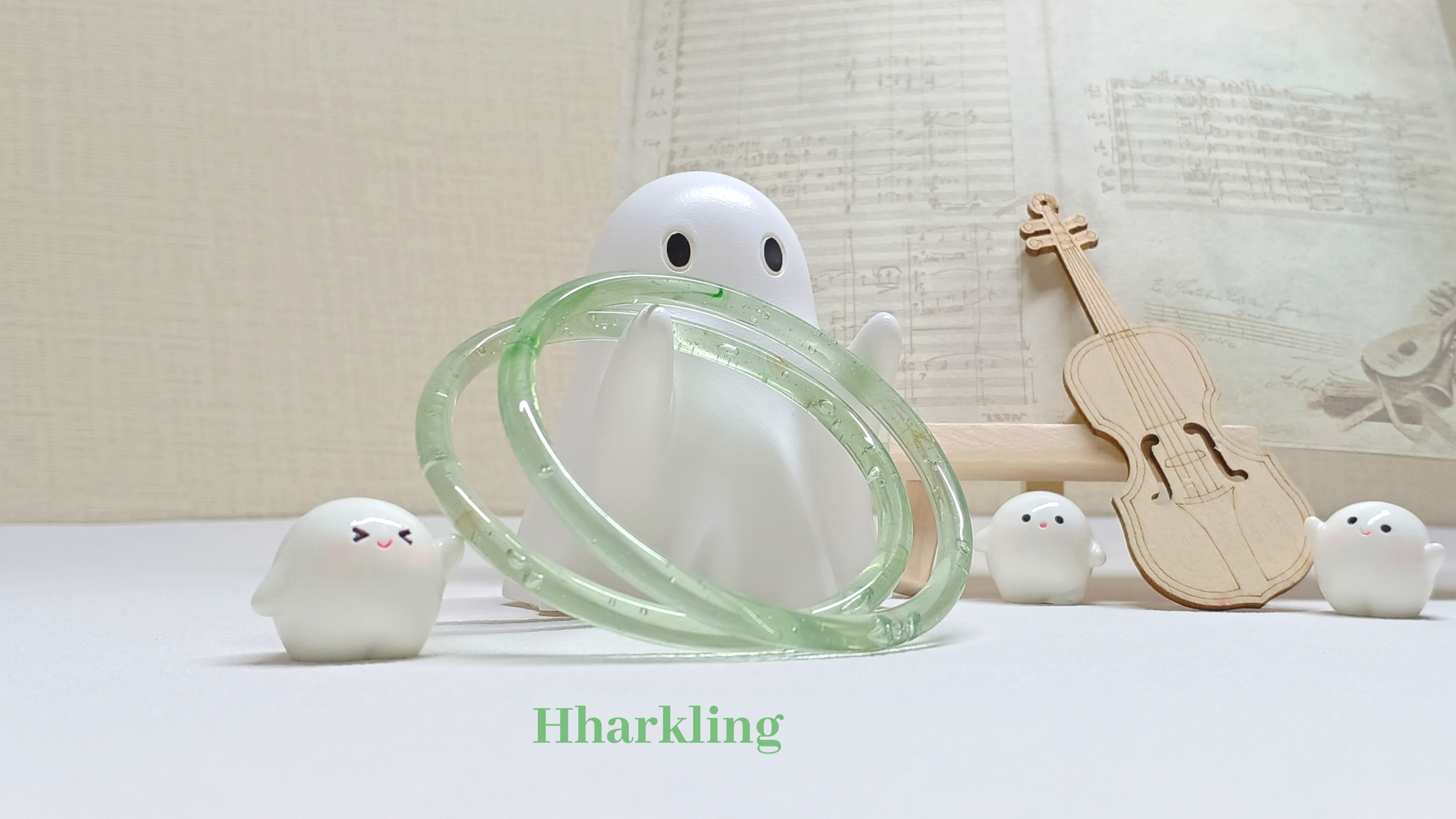 Xiling "Jingle Bells & Jade Water" Artistic Glazed Glass Earrings/Pendant - Original Design Jewelry