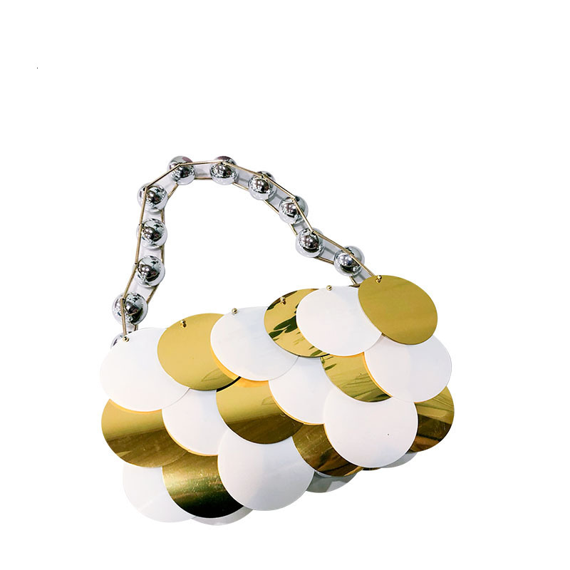 2025 New Designer bags for Women Beaded Round Platinum Sequins Handmade Beaded Handbag