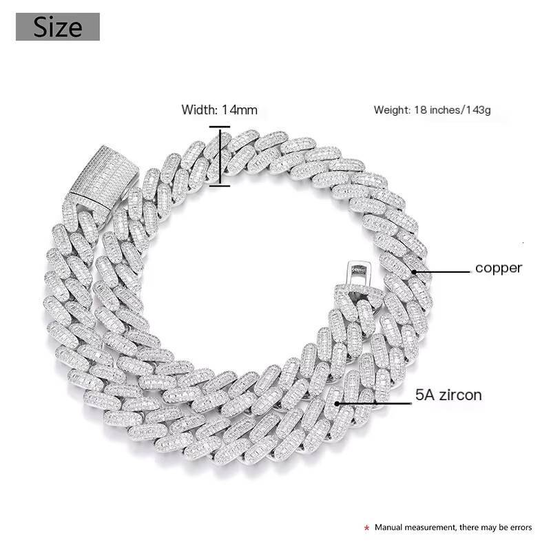 Fashion Jewelry Women 18K Gold Plated Cuban Chain Necklace Zircon Copper In-Stock Gemstone