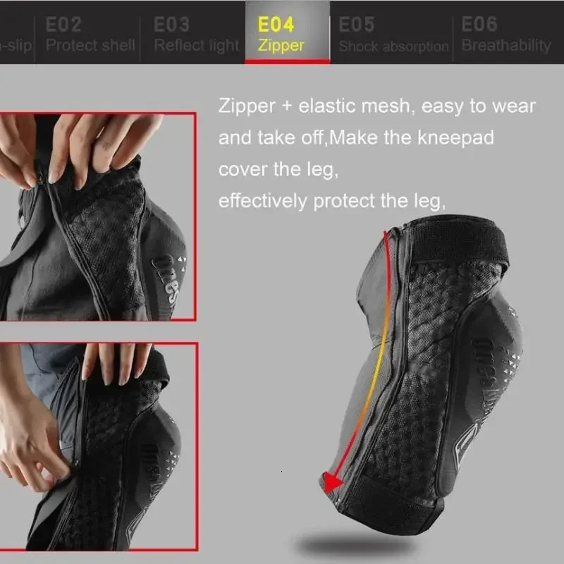 Summer Breathable Motocross Knee Pads Protective 3D Mesh Motorcyclist Mtb Dirt Bike Motorcycle Guards Protectors 250708
