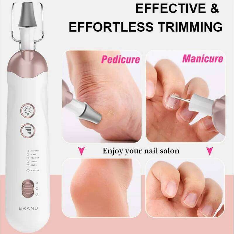 Professional Portable Electric Nail File Set 5 Speeds Hand Foot Care Tool for Calluses Thick Nails Grind Trim Polish Cuticle