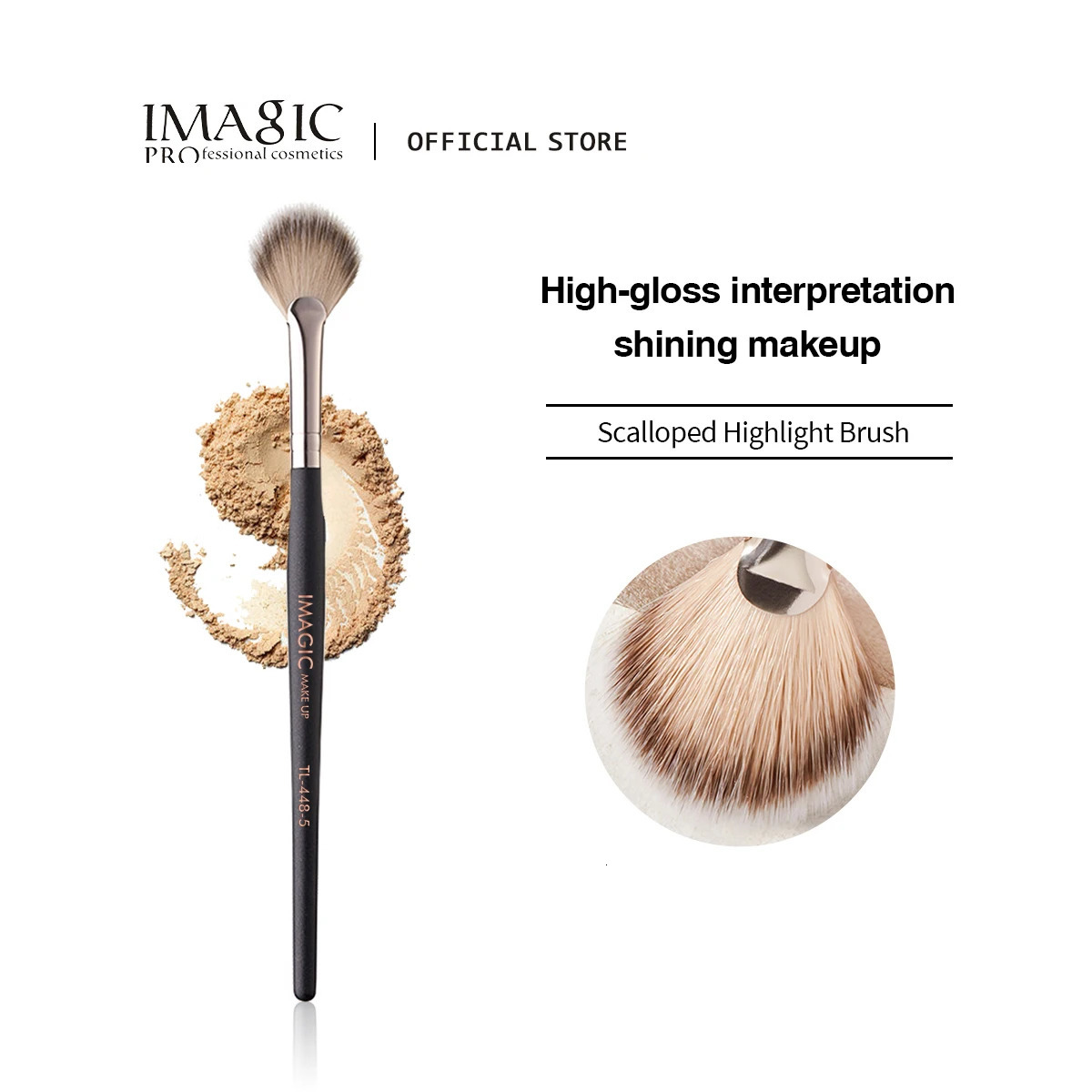 IMAGIC 1Pc Highlighting Blush Brush Black Single Makeup Soft Professional High Quality Multifunction Cosmetic Beauty Tool 250714