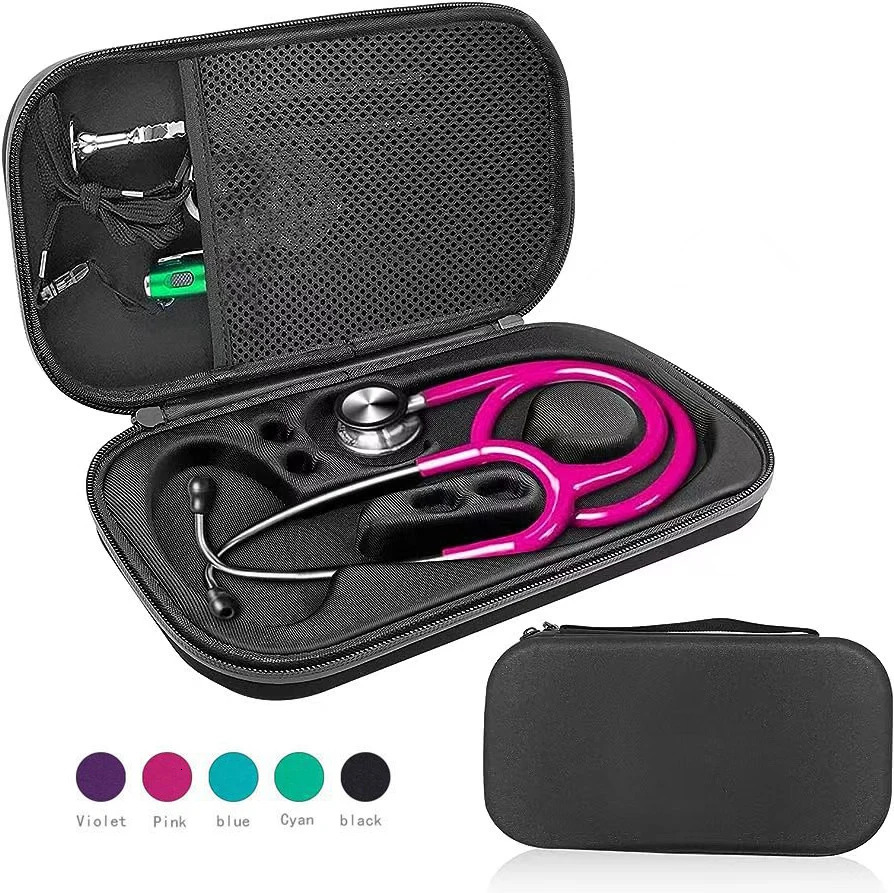 Portable Stethoscope Storage Box with Mesh Bag Travel Carrying Case Hard Drive EVA Pen Medical Organizer for 3M Littmann ADC