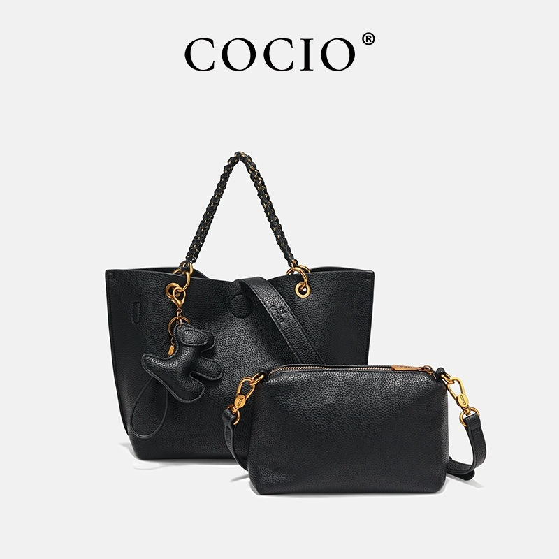 COCIO designer Shoulder Bags New Handheld Tote Bag Soft Leather Commuter Casual Womens Bag Versatile