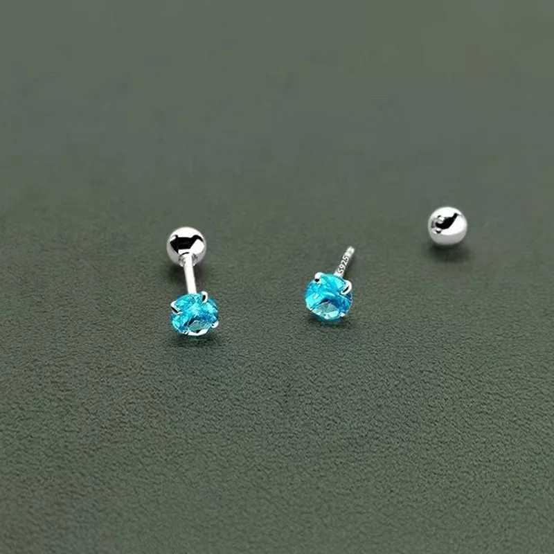 925 Sterling Silver 3/4/5MM Round Zircon Mini Stud Earrings For Women Classic Fine Jewelry Piercing Bone Ear Accessories XJ250718