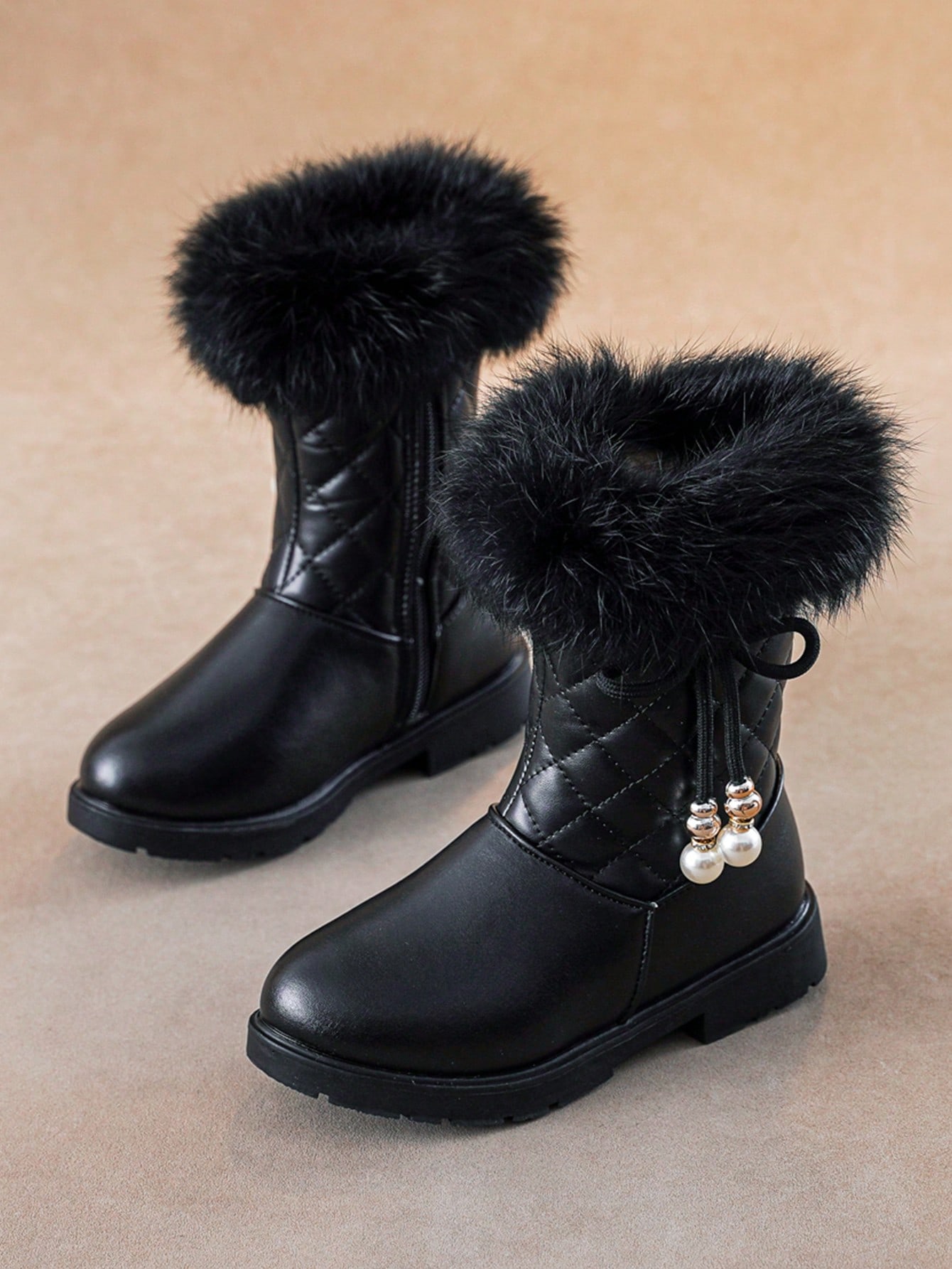 Warm Waterproof Winter Snow Boots Featuring Soft Rabbit Fur Lining
