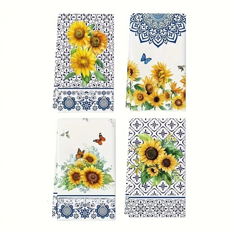 New Dish Towel Spring Summer Floral Print Hot-Selling Kitchen Cloth Scouring Pad ddmythur