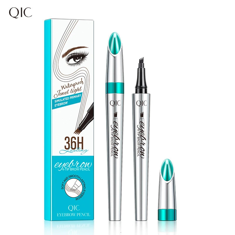 QIC Four-Claw Sketch Eyebrow Pencil Black Brown Gray Liquid Eye Brow Pencil Waterproof Long Lasting 3d Microblading Eyebrow Pen 250712
