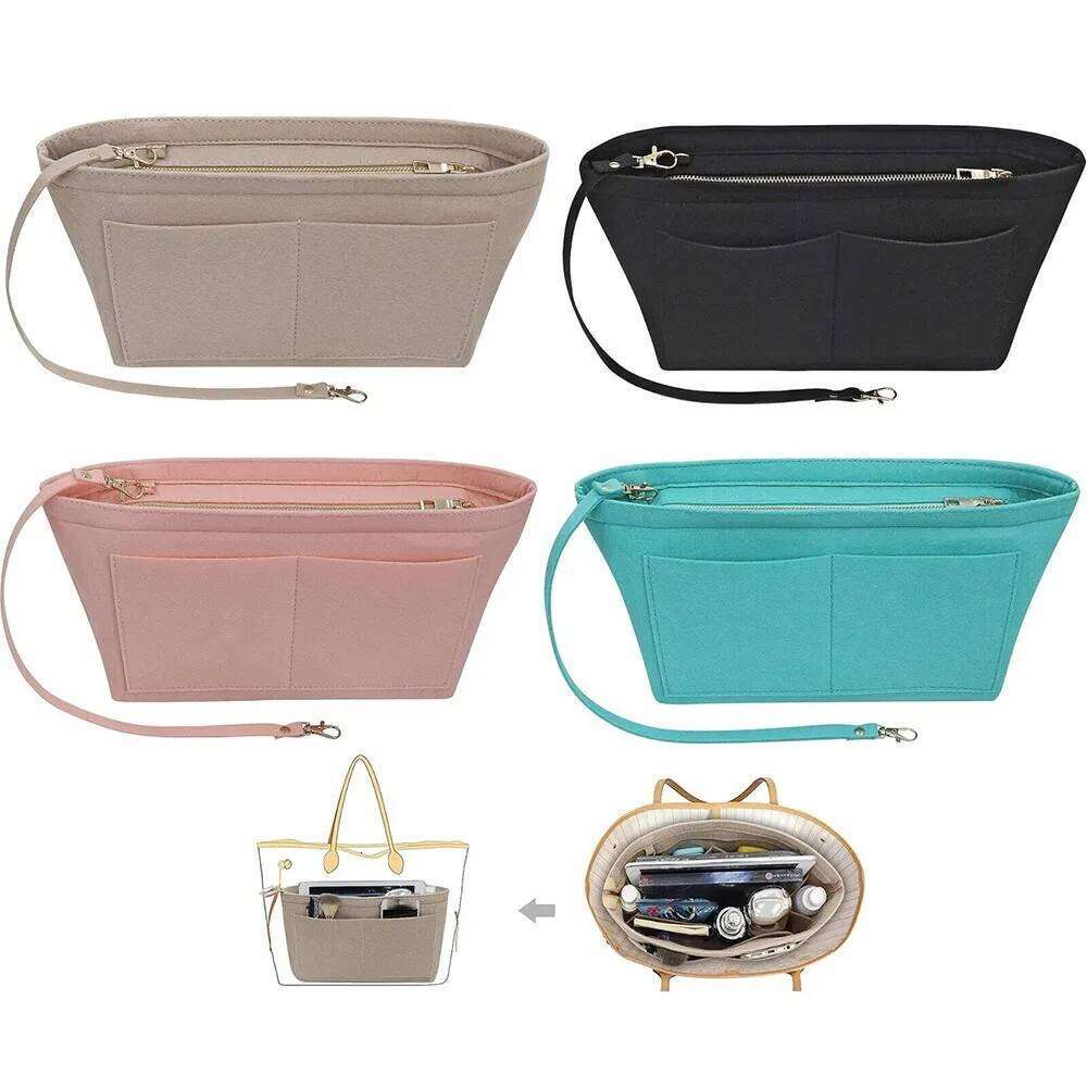 Portable Travel Organizer Felt Bag Tote Cosmetic Insert Liner se Pouch Women Storage Bags For Handbag X250718 X250718