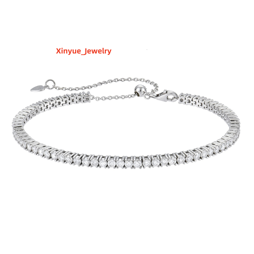 New Arrivals Moissanite Tennis Bracelet Custom 925 Sterling Silver Bracelet Jewelry