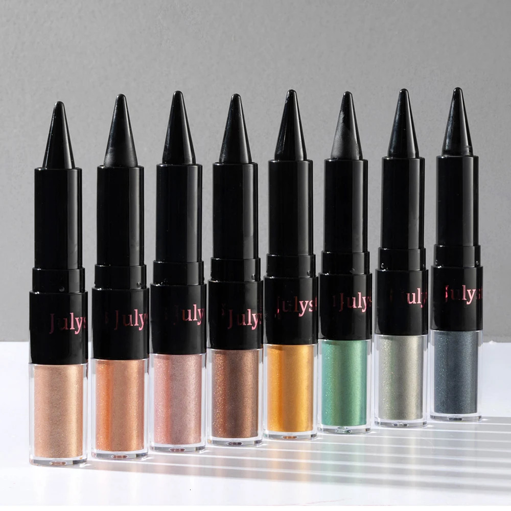 Matte Black Eyeliner Cream Double-Head Pearl Glitter Liquid Eyeshadow Highlight Sequin Metallic Waterproof Lasting Shine Makeup 250717