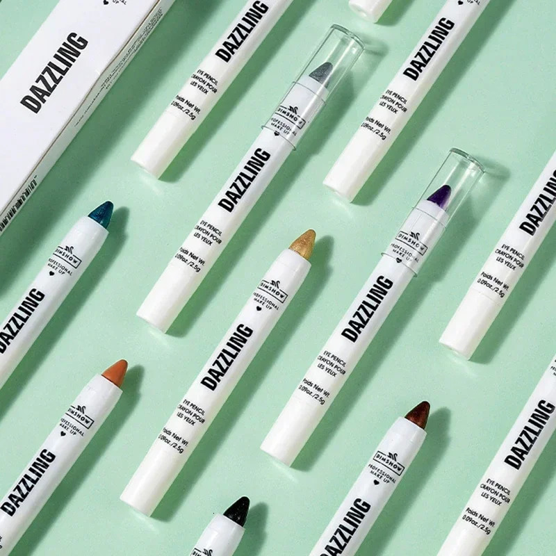 12 Colors Pearlescent Eyeshadow Pencil Waterproof Long Lasting Glitter Shimmer Eye Shadow Pen Eyeliner Stick Eyes Makeup Tools 250717