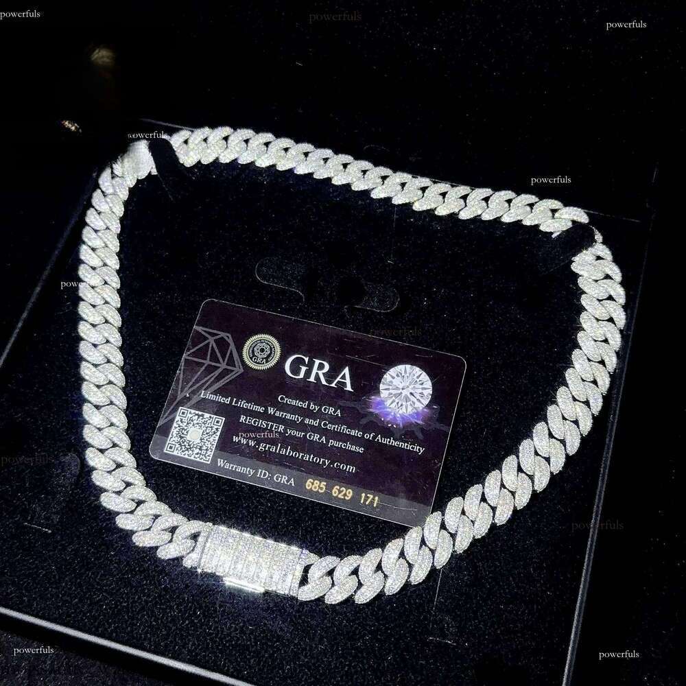 High Quality Classic Moissanite Hip hop Jewelry 13mm Solid Sier Miami Cuban k Chain Iced Out Custom Pendant Necklace