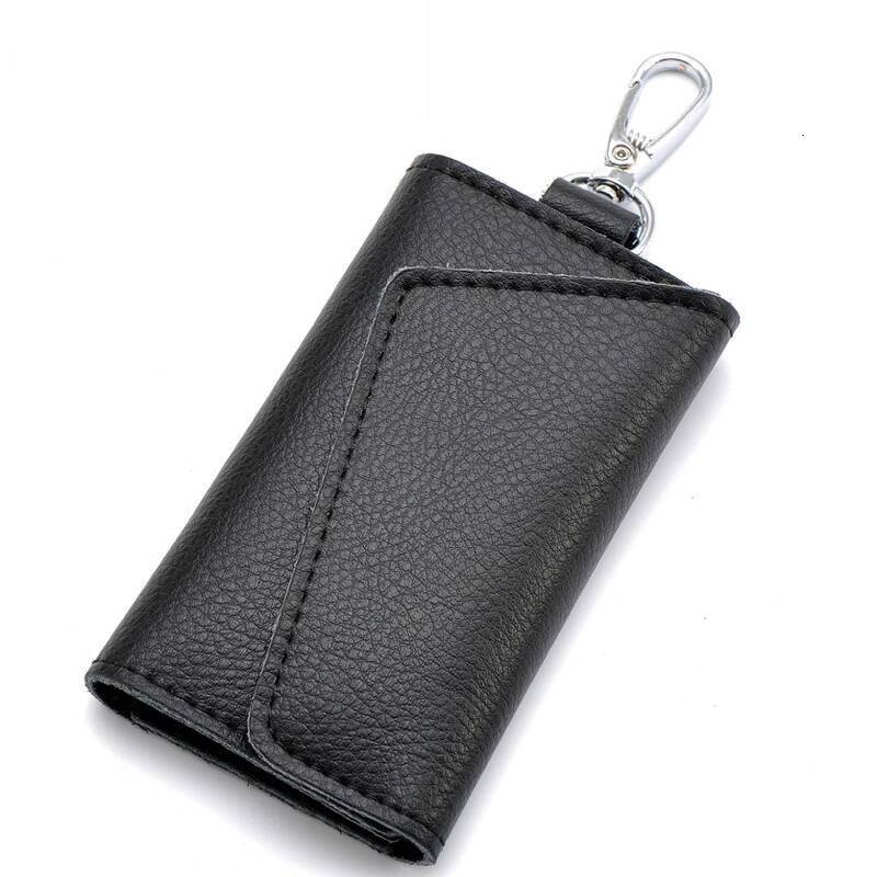 Genuine Leather Keychain Men Women Holder Organizer Pouch Cow Split Car Wallet Housekeeper Key Case Mini Card Bag