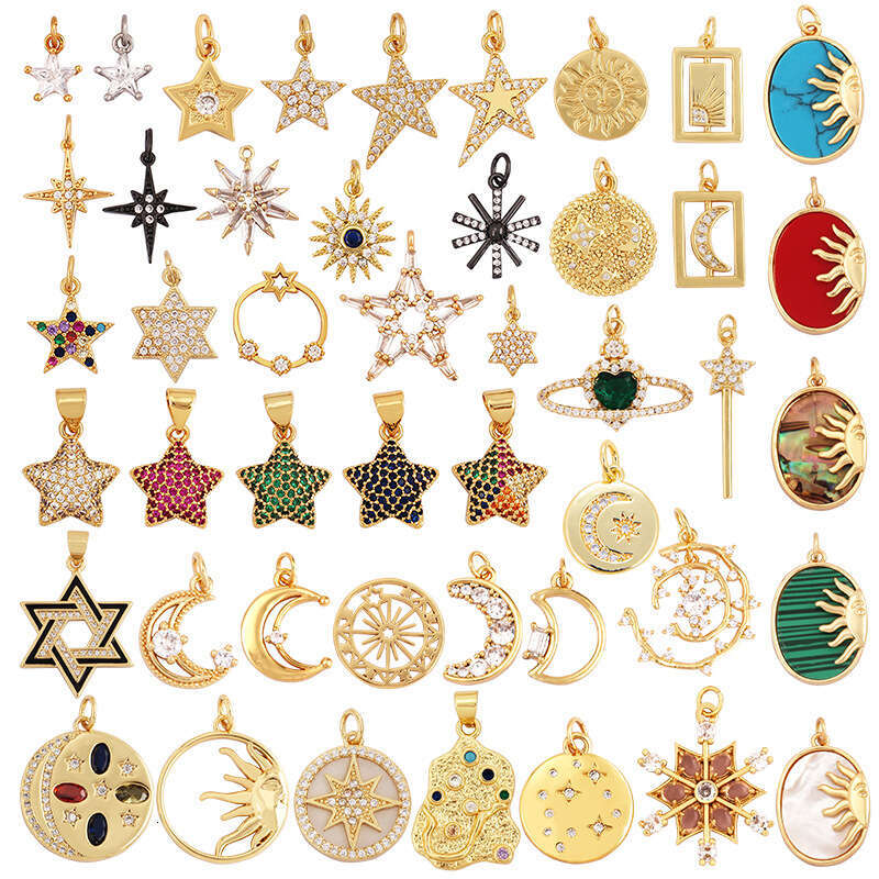L93 L45 L87 DIY Jewelry Accessories Micro Inlay Mini Moon Sun Pentagram Hexagram Small