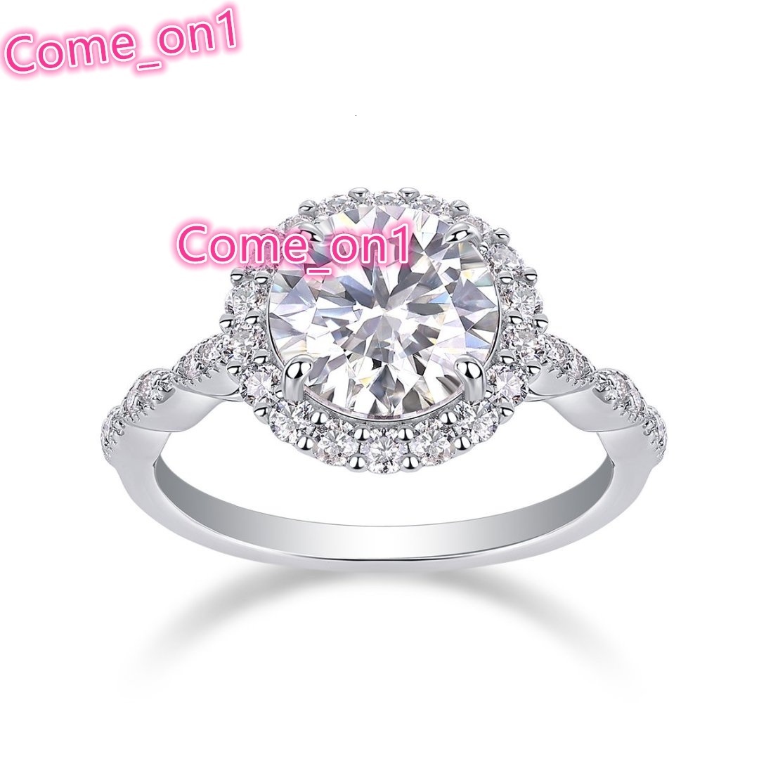 Certified 925 Silver Moissanite Ring Womens Wedding Engagement Silica Gift White Gold Plated Silica Jewelry GRA Certified
