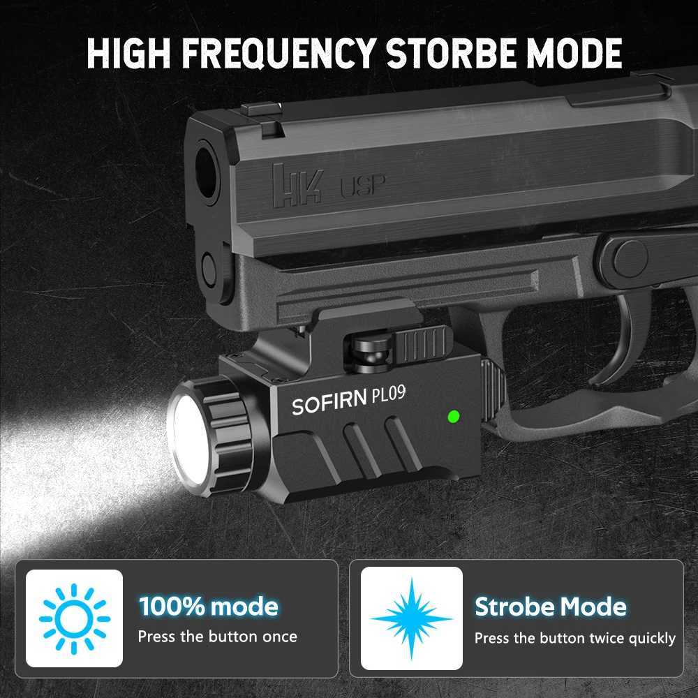 SOFIRN PL09 Flashlight 1600lm Rechargeab Light Quick Rease Tactical Light with Doub Switch for Picatinny RailXJ250718