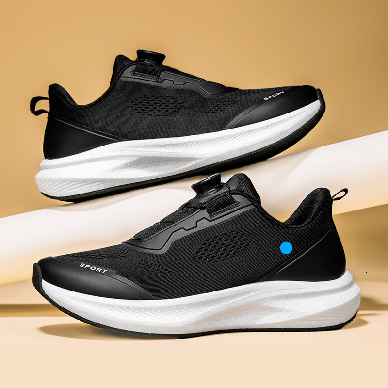 2025 New Black Men's Toe Sneakers, Wide Last Shoes, Soft Sole Shoes for Men