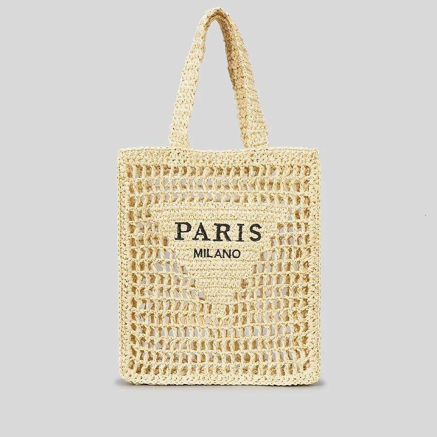 Fashion Hollow Out Straw Women Shoulder Bags Designer Letters Weave Lady Handbag Casual Handmade Summer Beach Large Tote Bag