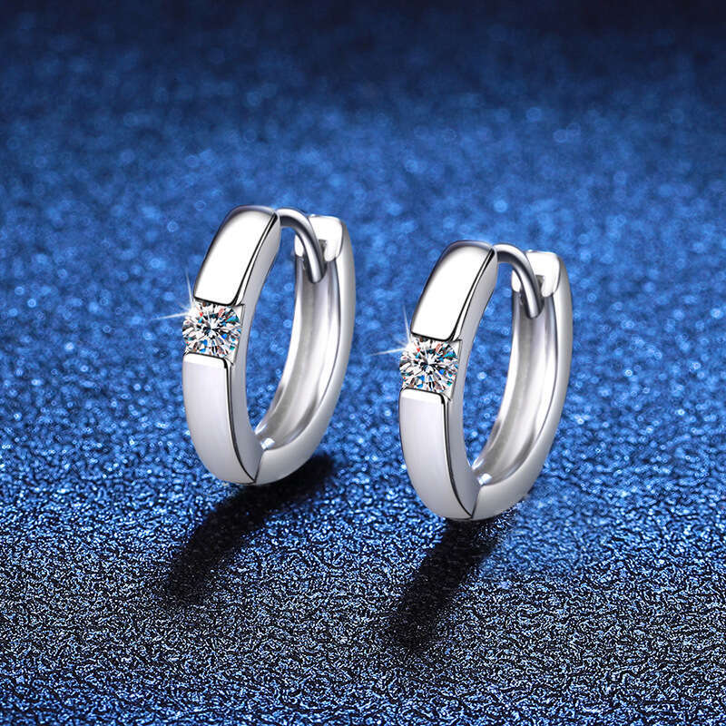 S Pure Sier Ear Studs Elegant Versatile 20 Points D Earrings Moissanite 80e