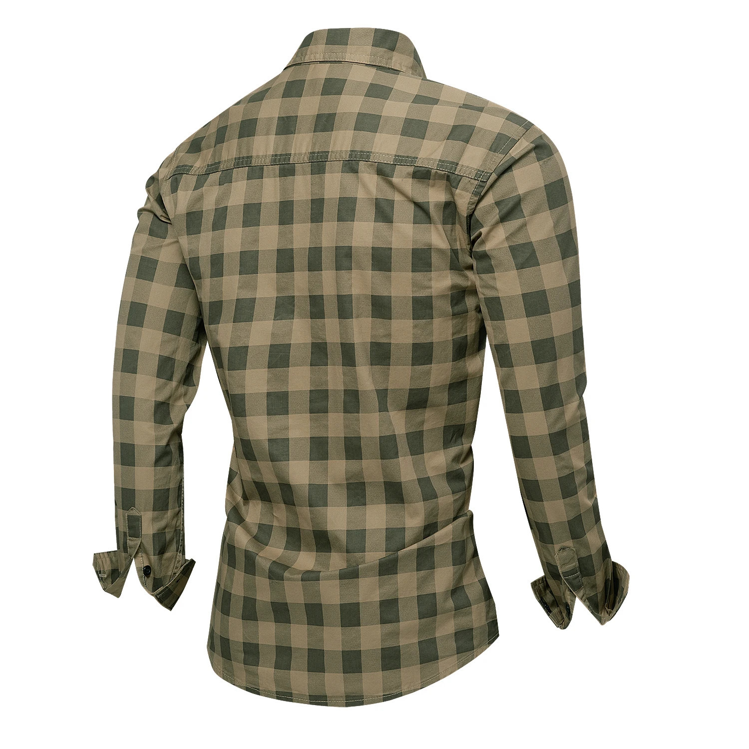 2024 Autumn Fashion Mens 100 Cotton Plaid Shirt Tops Casual Button Down Long Sleeve Letter Embroidery Shirts with Pocket 250717