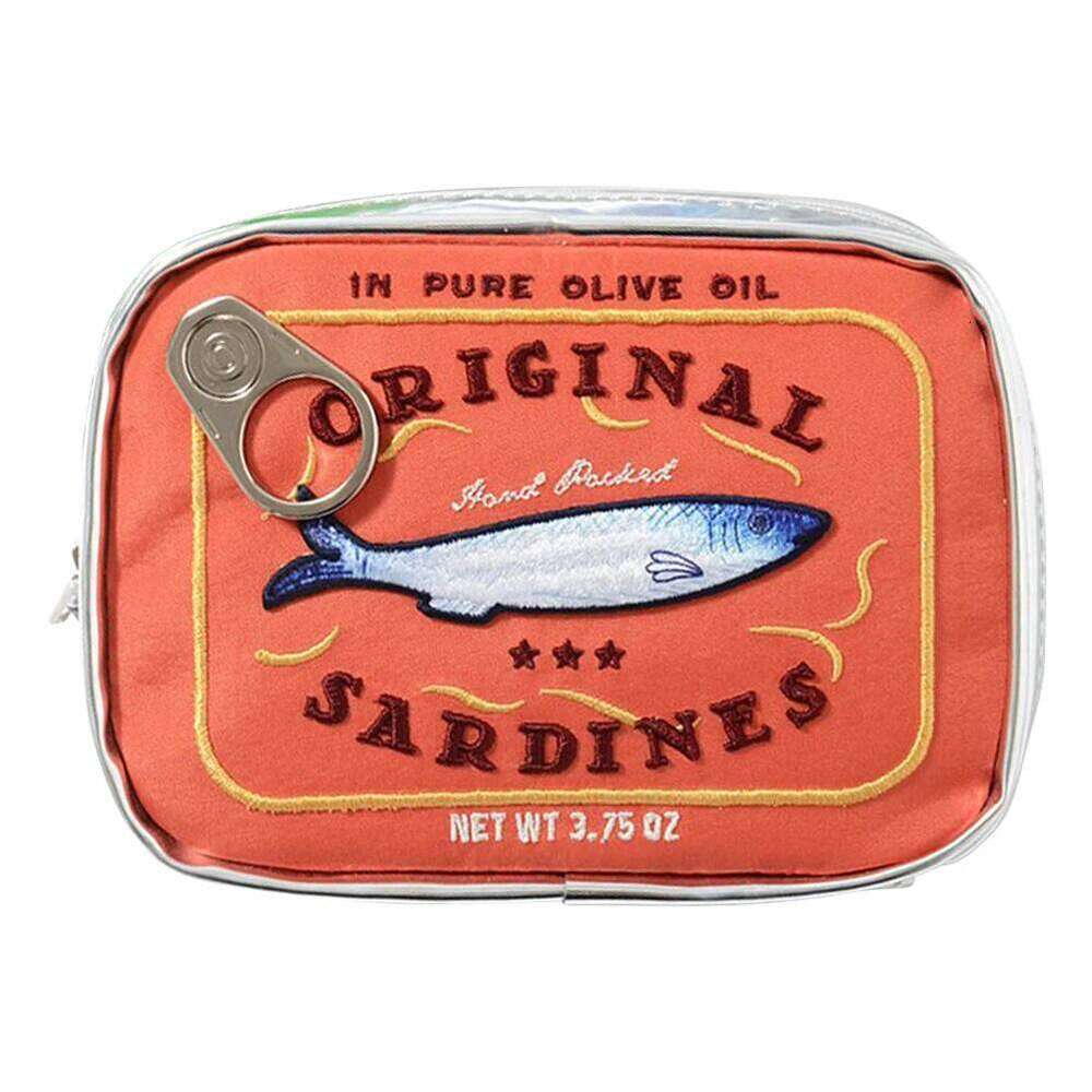 Canned Sardines Style Bath Travel Cute Toiletry Bag Creative Portable Fashion Zipper lti-function for Weekend Vacation X250718 X25071