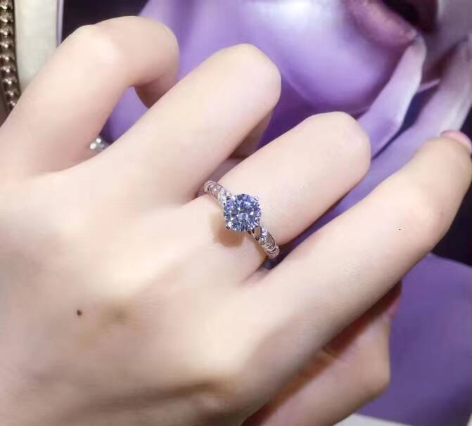 American Factory Wholesale D Color Moissanite Double Ring Platinum Wedding Proposal Diamond-Like Appeal for Women