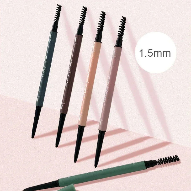 Double Headed Rotable Eyebrow Pen Black Brown Extremely Fine Eyebrow Pencil Lasting Natural Waterproof Matte Eye Brow Pencil 250712