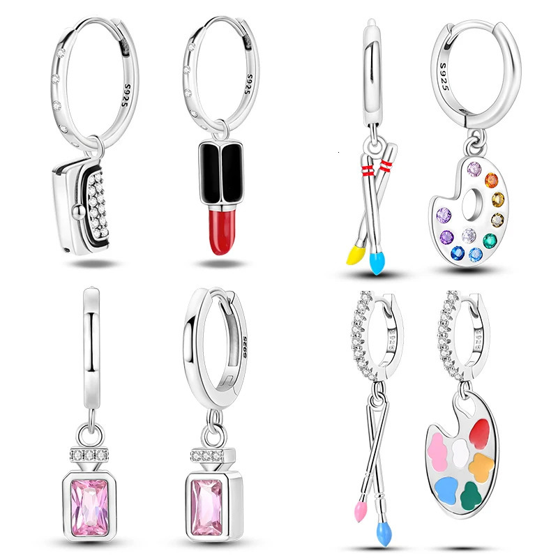 925 Sterling Silver Creative Artist Asymmetrical Earrings Sparkling Zircon Perfume Earrings For Women Fashion Party Jewelry Gift 250715