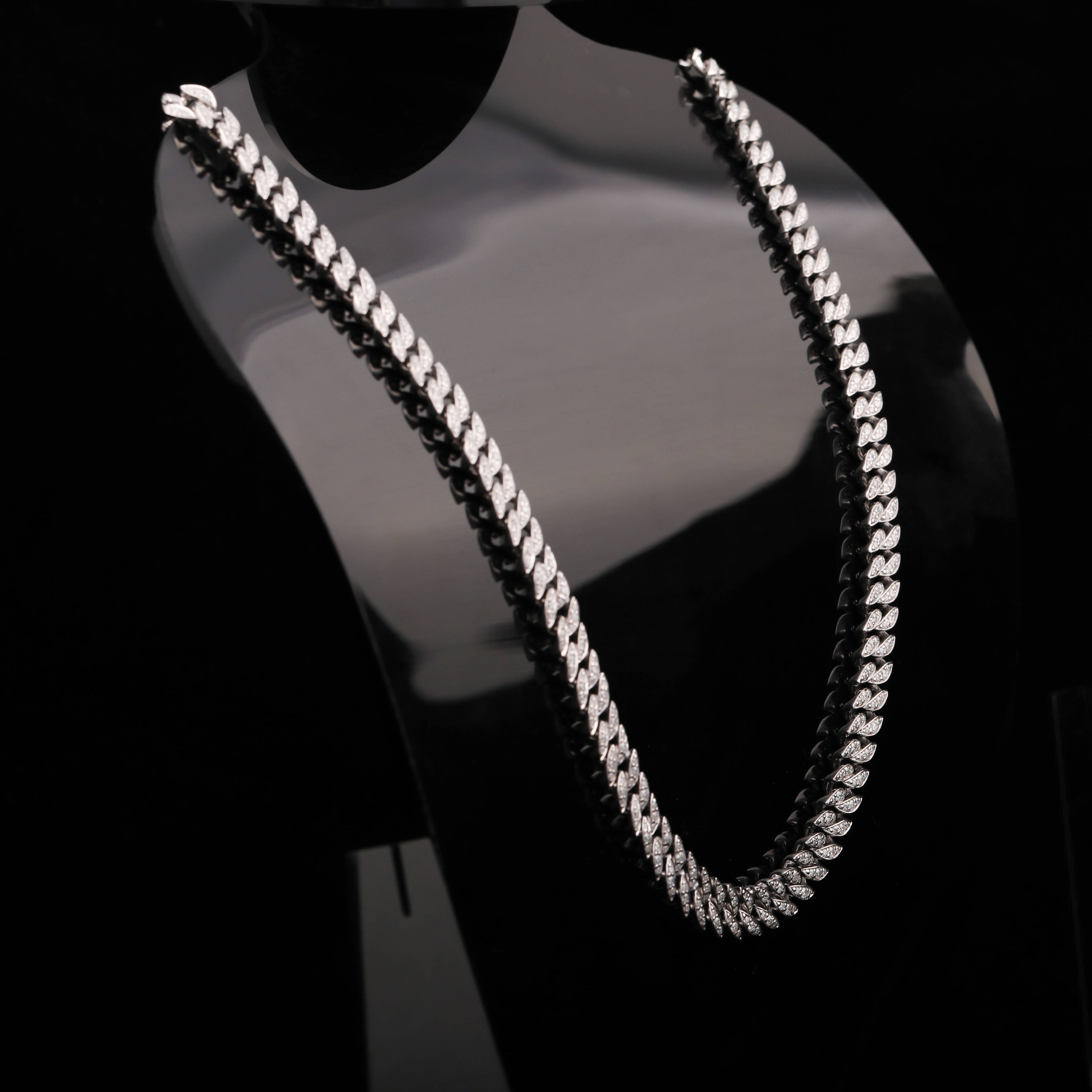 8mm Moissanite Iced Diamond Cuban Link Chain Solid 925 Sterling Silver Hip Hop Necklace Miami Style Body Jewelry Hip Hop Style