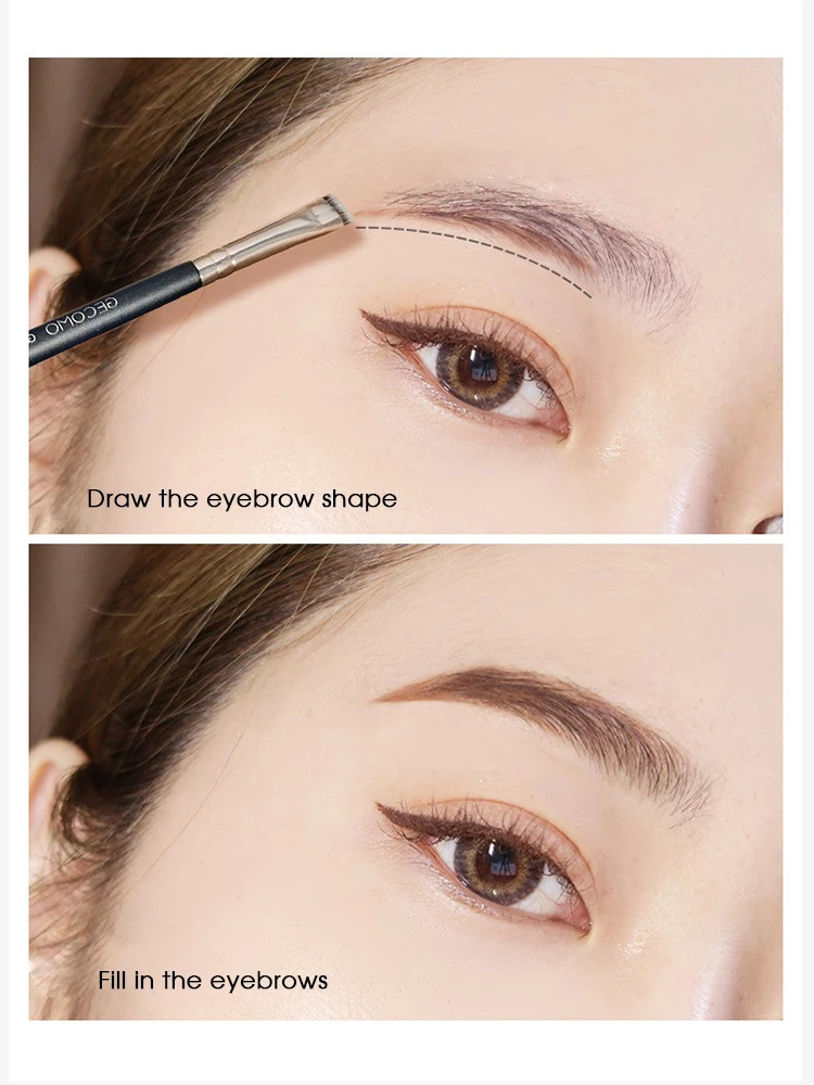 Eyeliner brush eyebrow do not eat powder easy overhand blade flat head circular arc eye repair makeup 250714