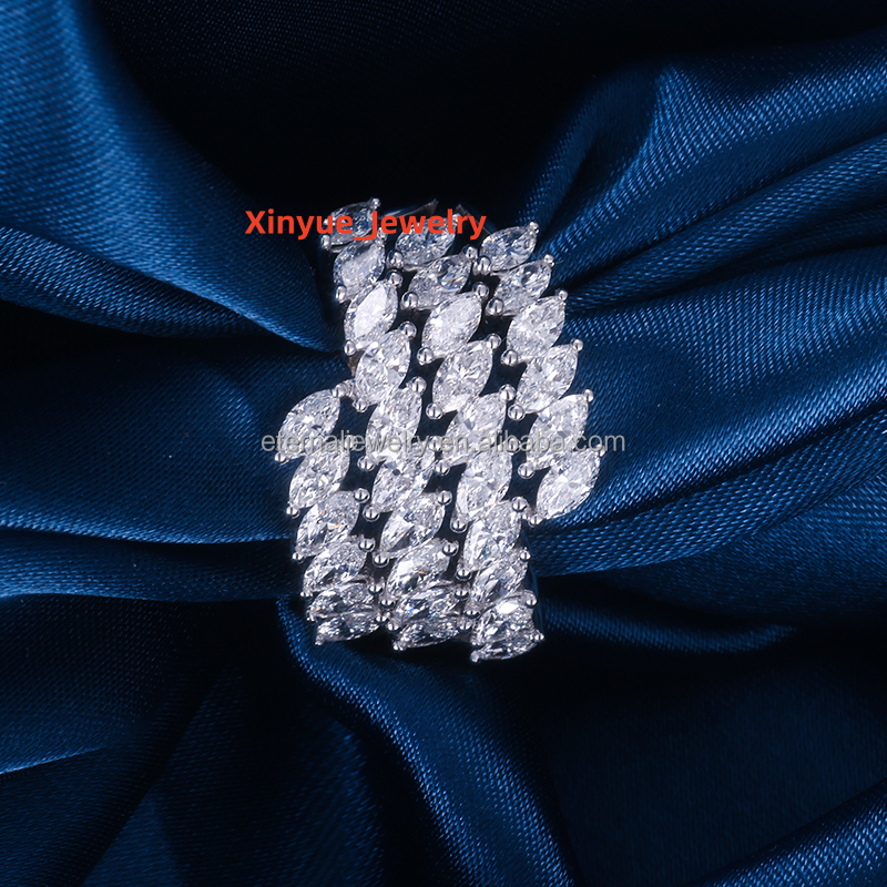 Custom S925 Silver 10K 14K 18K Solid Gold Ring D VVS Marquise Cut Moissanite Lab Diamond Natural Diamond Engagement Woman Ring