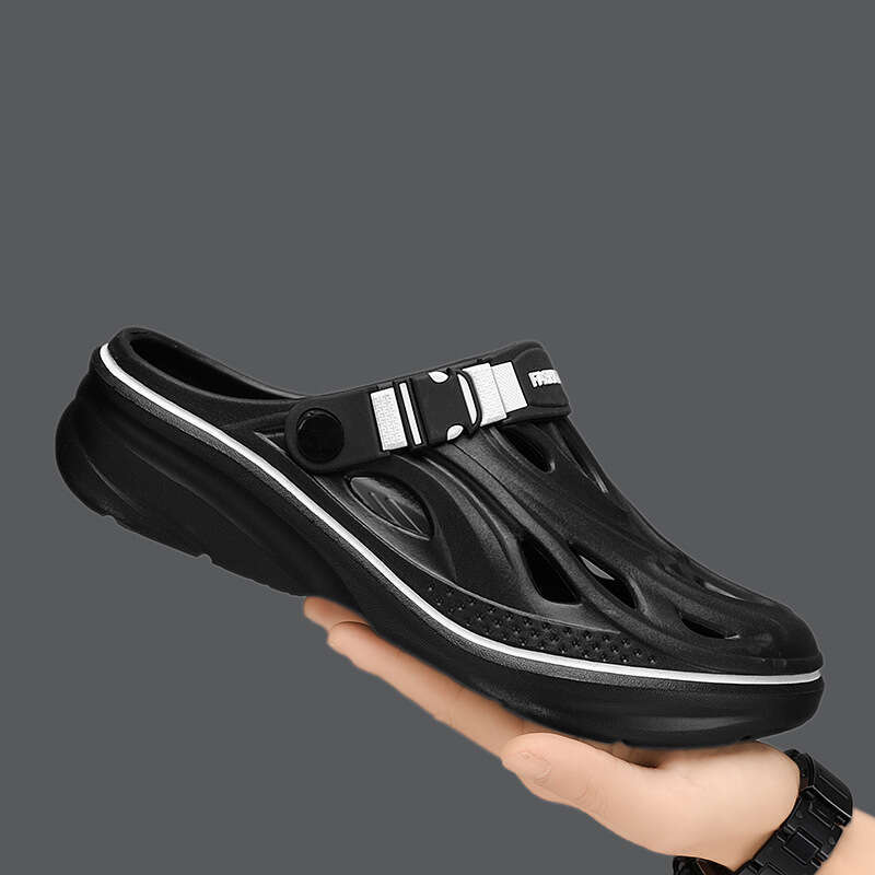 Summer New Men's Outdoor Casual Driving Beach Sandals Cushioned Non-Slip Closed-Toe Slippers Clogs for Men