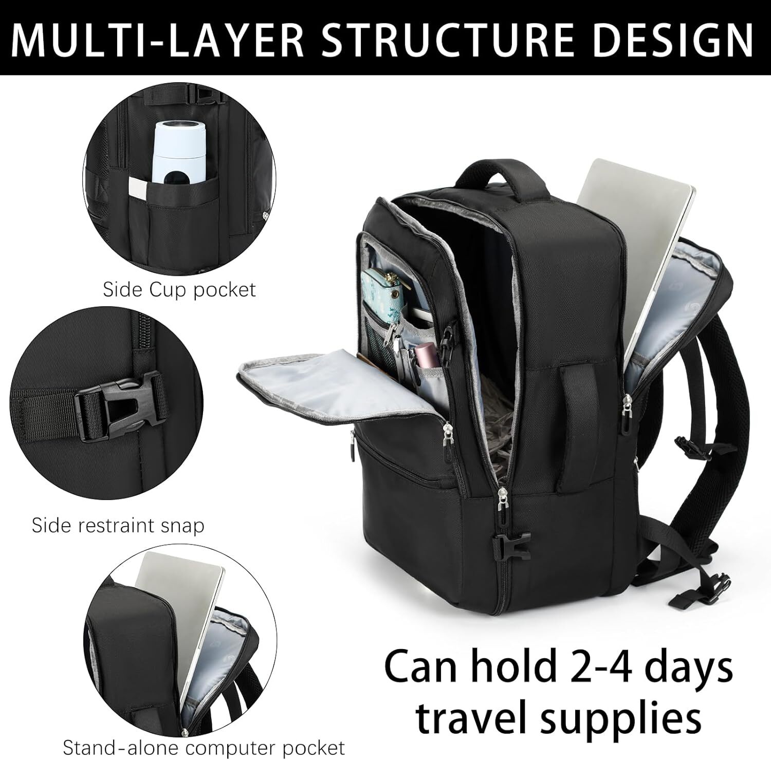 YMX 990 922 Sowaovut Travel Backpack, Extra Large High School College Backpacks, Flight Approved Daypack Business Bag Fit 17.3 inch Laptop for Men Wom