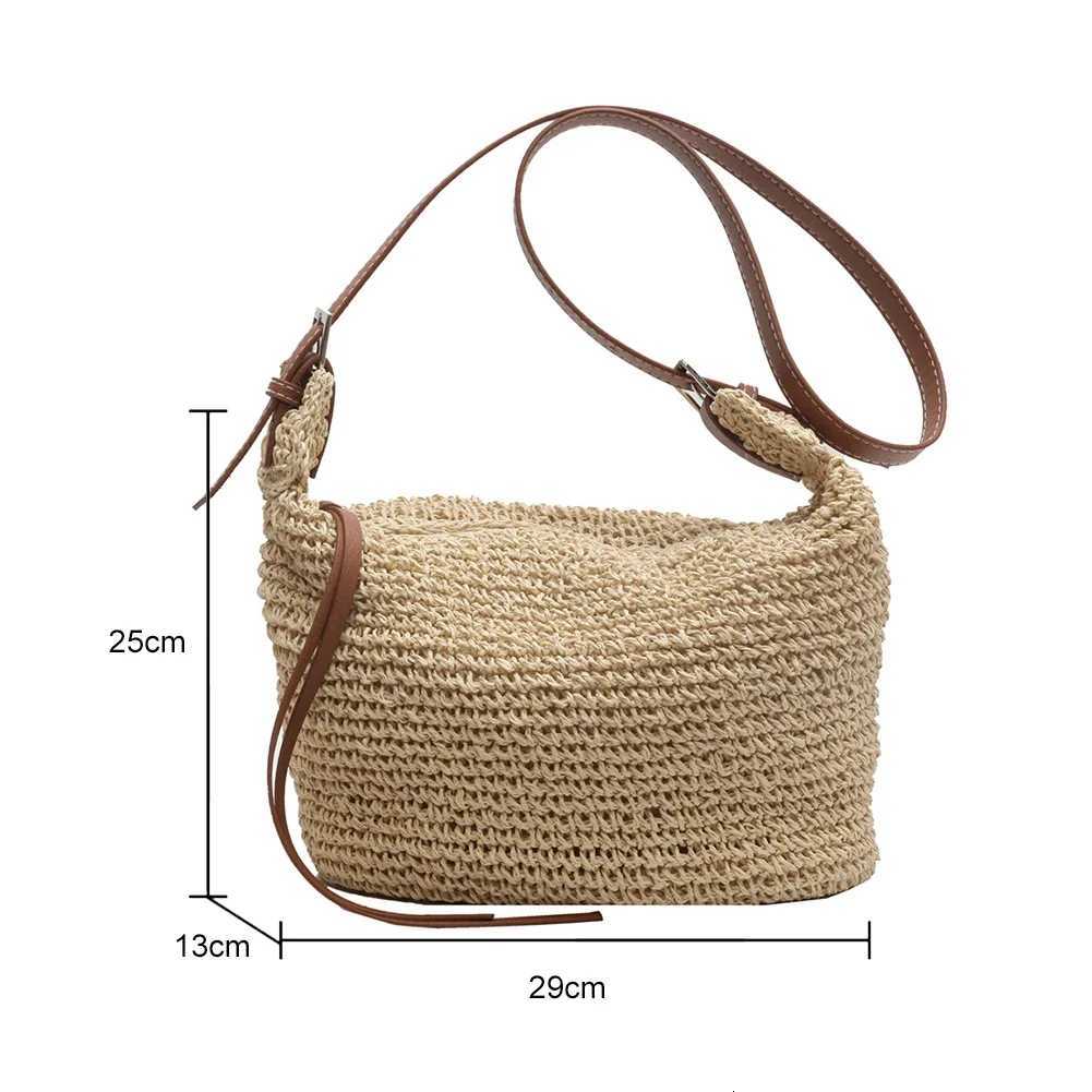 Paper Rope Women Hand-Woven Handbags Handmade Ladies Woven Bag Fashion Casual Simple Elegant Strap Adjustable Female Purse Y2508071