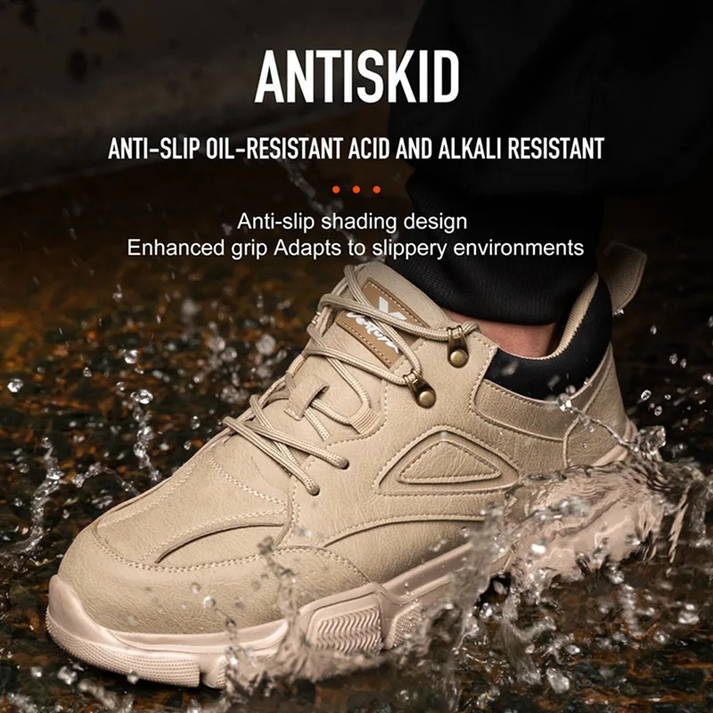 Waterproof Men Safety Boots With Steel Toe Cap Anti-smash Work Sneakers Safety Shoes Men Mining Outside Work Light Footwear 250717