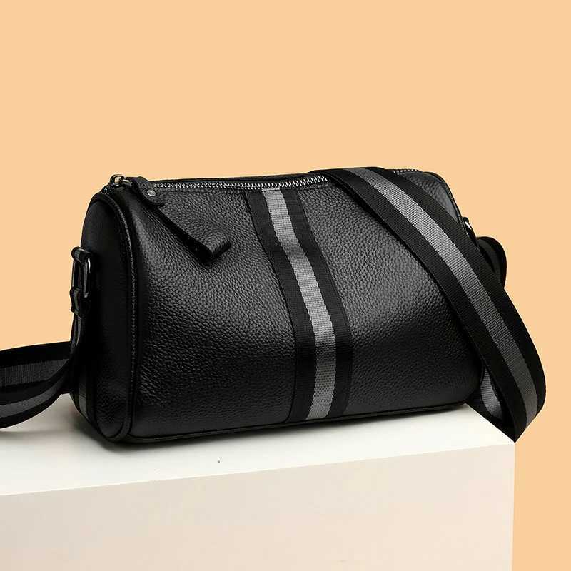 Solid Color Cowhide Tote Soft Genuine Leather Handbag Fashion Women Shoulder Messenger Bag Fashion Female Crossbody Sac Y250719