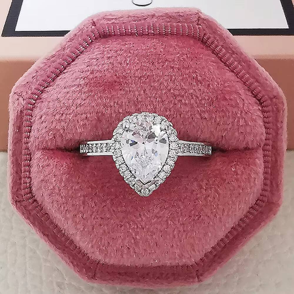 Wholesale Fashion Eternity Fine Hip Hop Silver Plated Moissanite Engagement Rings Couple Jewelry Wedding Rings for Women Rings