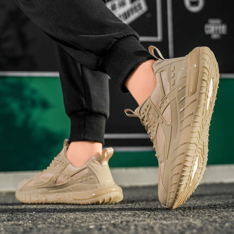 Men's Sports New Lightweight Soft Popcorn Sole Breathable Three-Layer Mesh Running Dad Shoes for Men