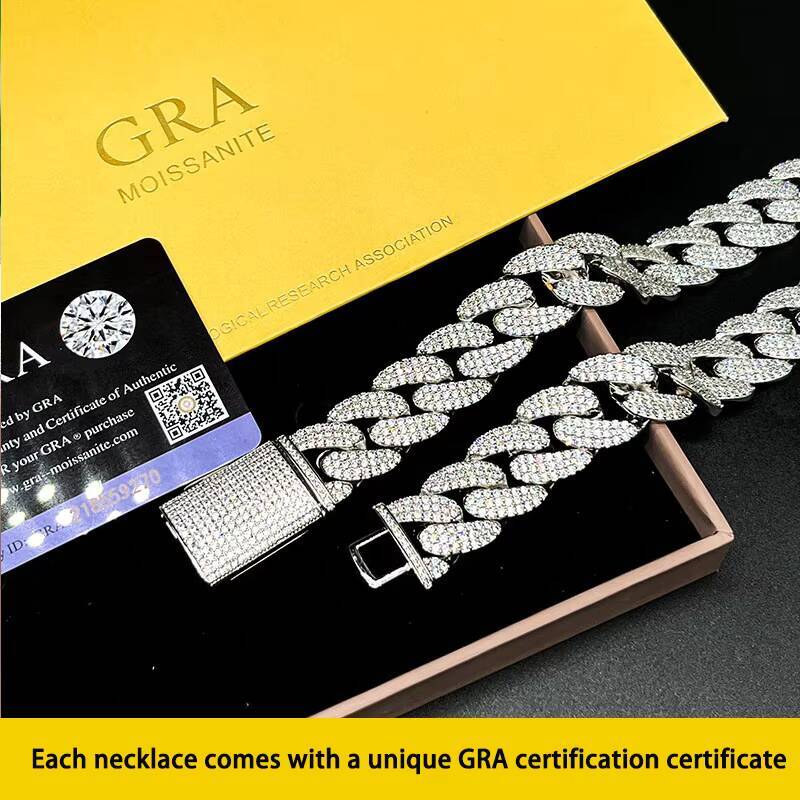 Wholesale 6MM 8MM 10mm 12mm 14mm Hip Hop Vvs Diamond Necklace Bracelet Men 925 Silver Iced Out Cuban Link Moissanite Chain